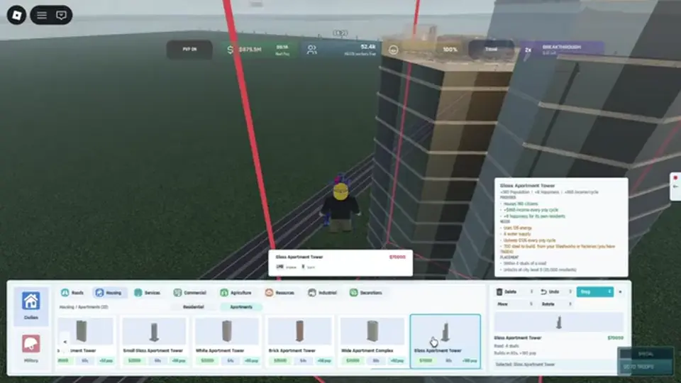 Apartment HUD line showing population, happiness, and income together (Community read)