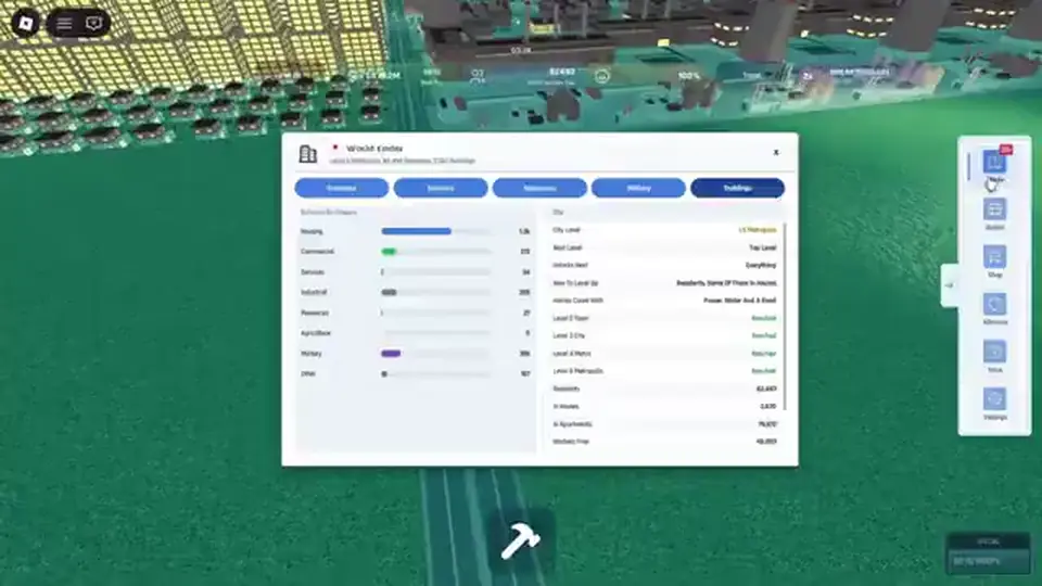 Build and Conquer city HUD on Place 103767961452227
